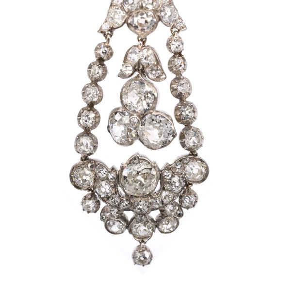 Victorian Old Mine Diamond Chandelier Necklace