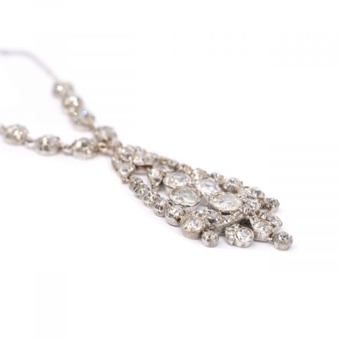 Victorian Old Mine Diamond Chandelier Necklace