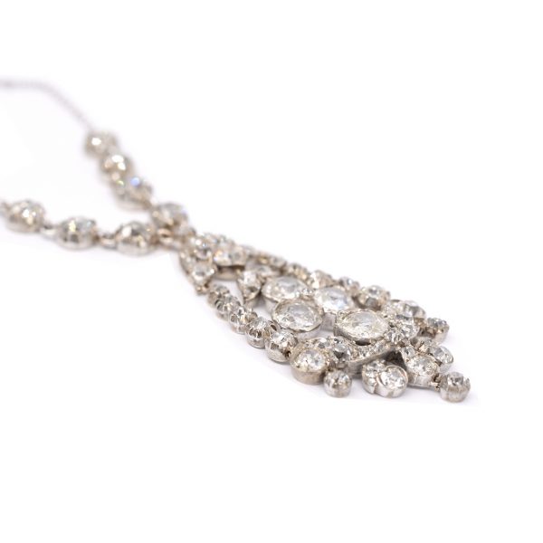 Victorian Old Mine Diamond Chandelier Necklace