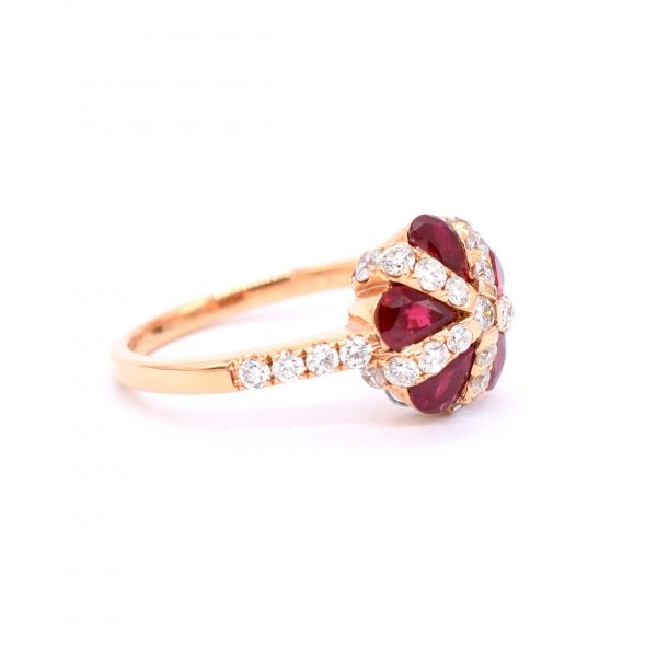Ruby & Diamond Cluster Ring