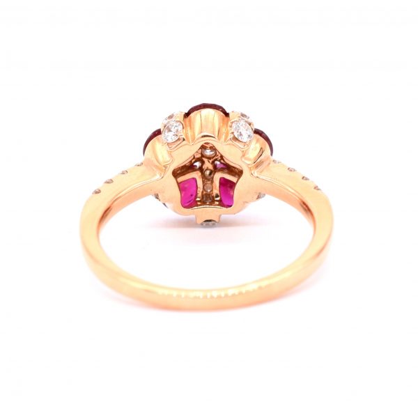 Ruby & Diamond Cluster Ring