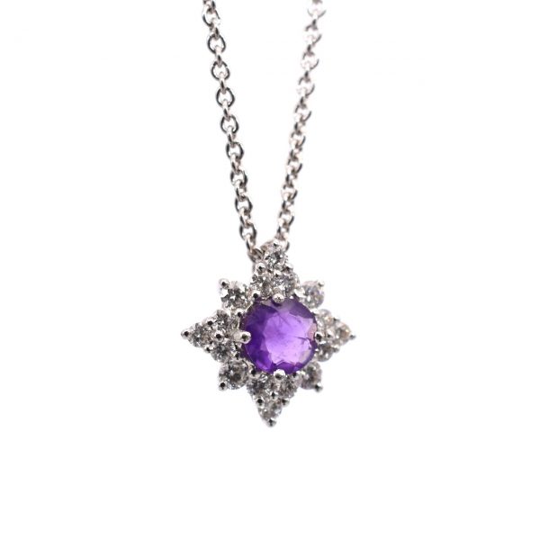 Amethyst & Diamond Star Necklace