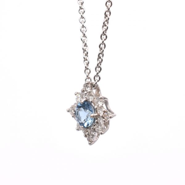 Blue Topaz & Diamond Star Necklace