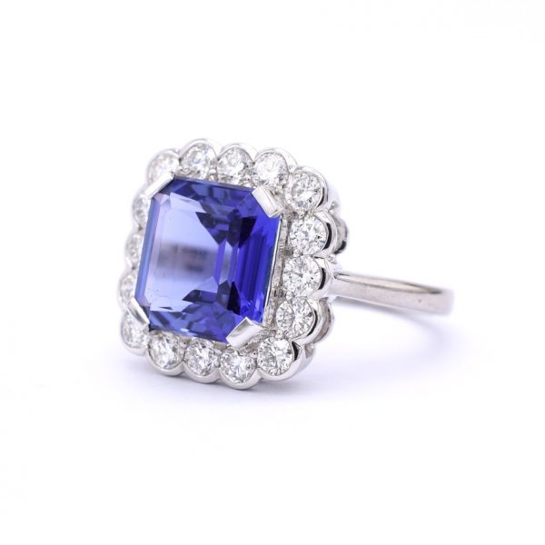 Tanzanite & Diamond Cluster Ring