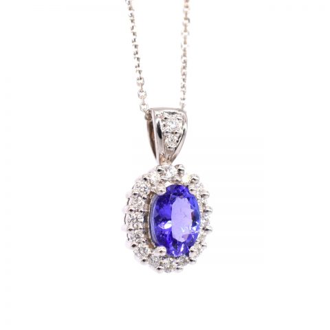 Tanzanite & Diamond Cluster Necklace