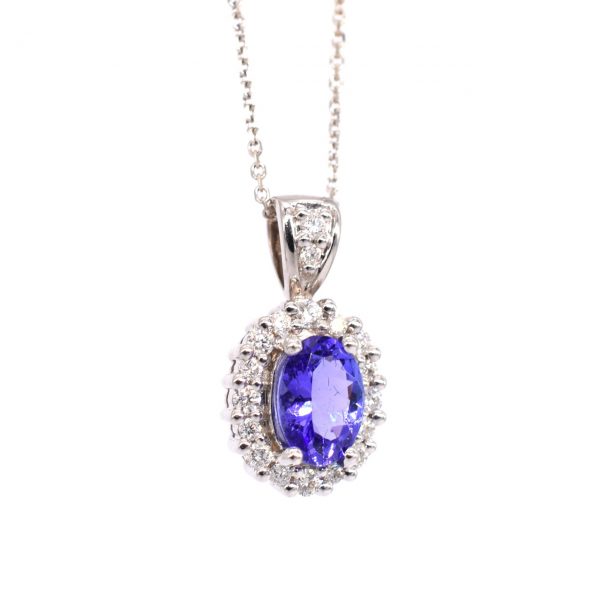 Tanzanite & Diamond Cluster Necklace