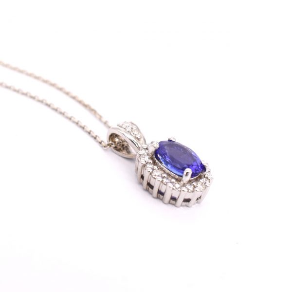 Tanzanite & Diamond Cluster Necklace