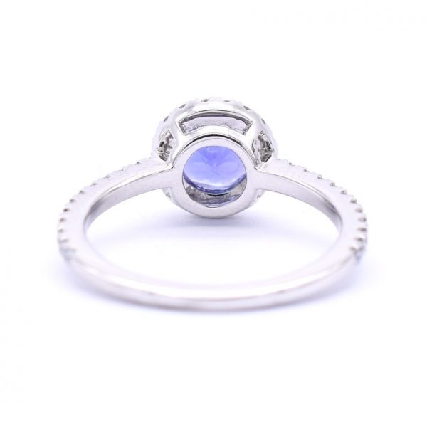 Tanzanite & Diamond Halo Ring