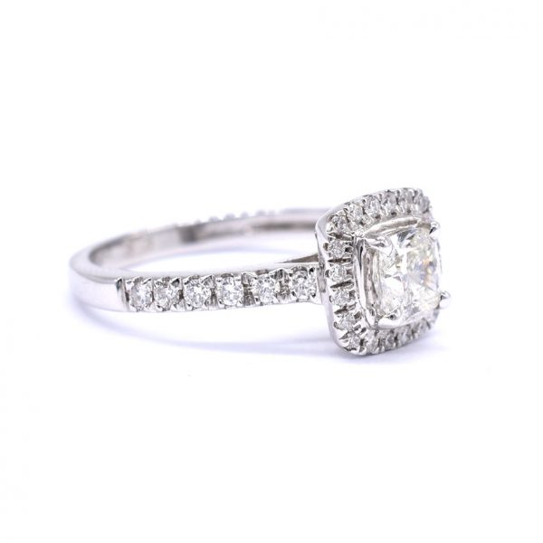 Cushion Cut Diamond Halo Ring