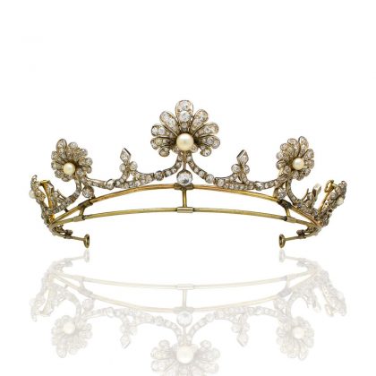 Antique Old Cut Diamond 30ct Tiara
