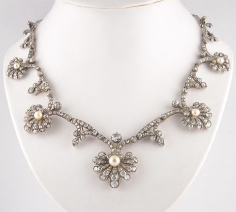Antique Old Cut Diamond 30ct Tiara