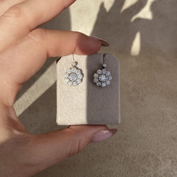 Flower Cluster Drop Earrings