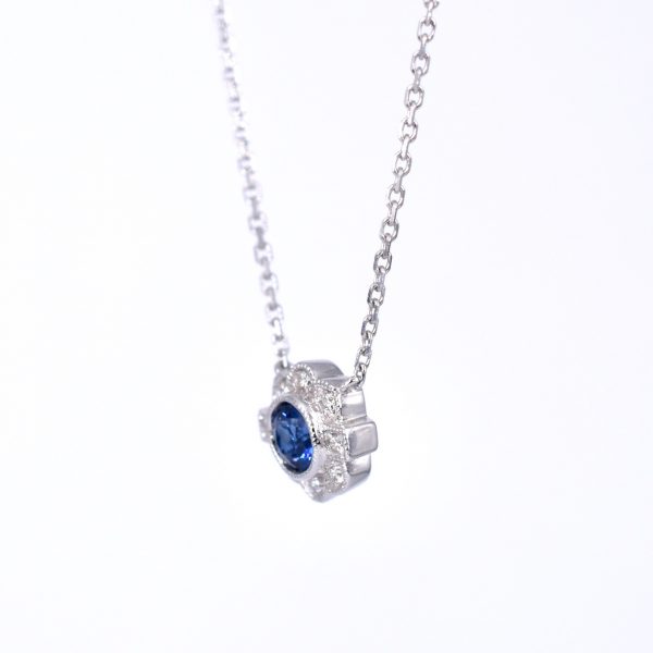 Sapphire & Diamond Deco Necklace