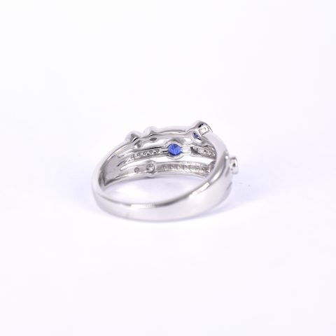 Sapphire & Diamond Bubble Ring