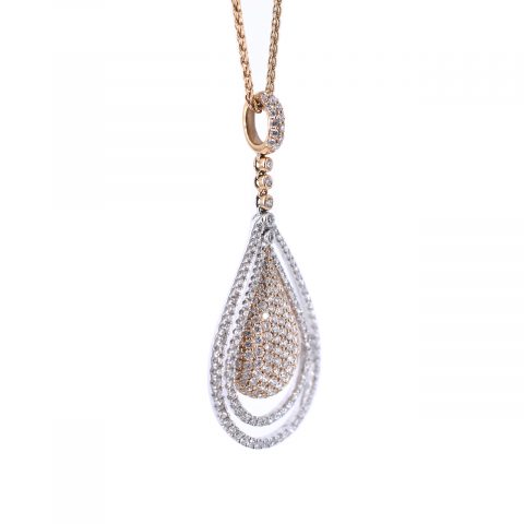 Pavé Diamond Droplet Necklace