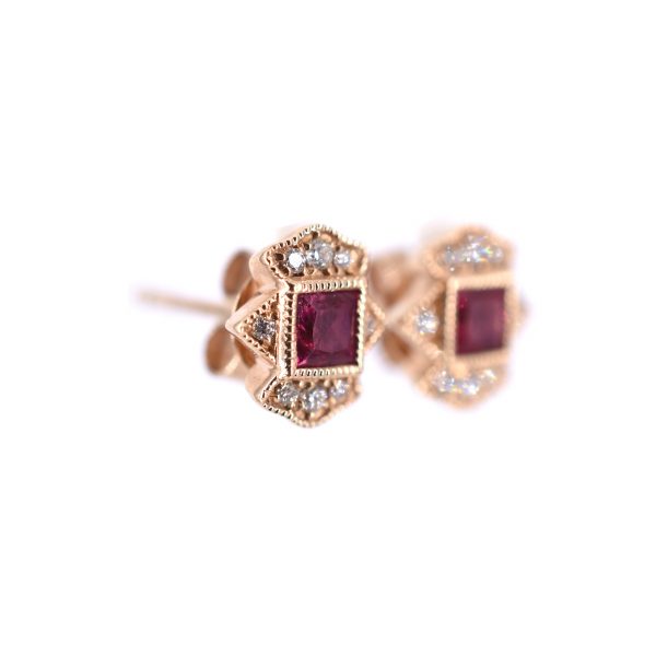 Deco Ruby Earrings