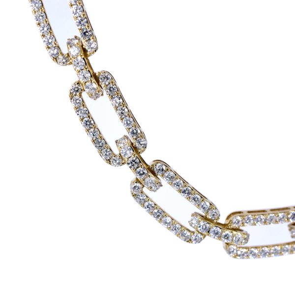 Diamond Pavé Set Paperclip Link Chain