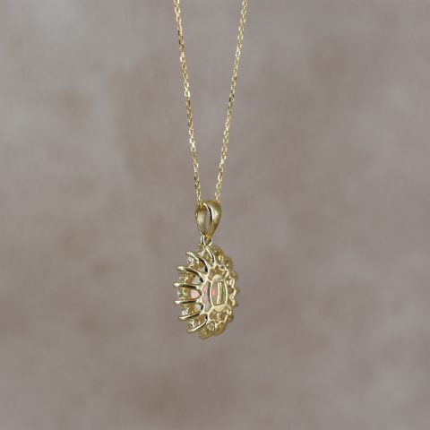 Rainbow Opal & Diamond Necklace