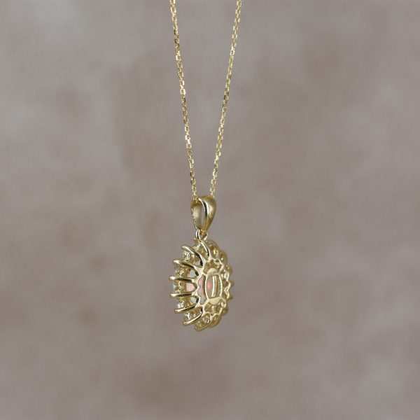 Rainbow Opal & Diamond Necklace