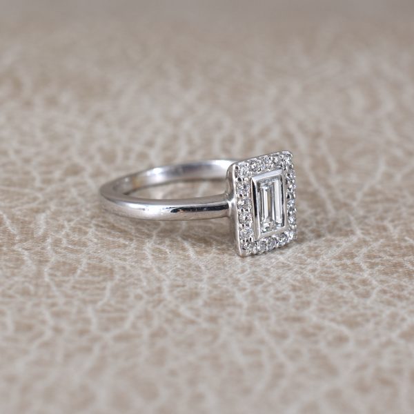 Emerald Cut Diamond Halo Ring