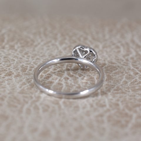 Heart Diamond Halo Ring