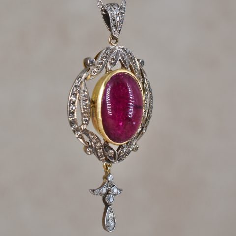 Tourmaline & Diamond Nouveau Necklace