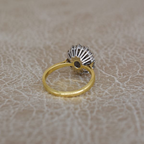 Vintage Sapphire & Diamond Cluster Ring