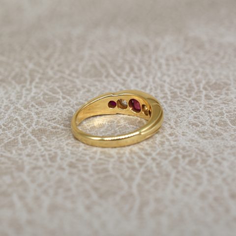 Antique Ruby & Diamond Five Stone Ring