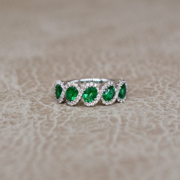Emerald & Diamond Wave Ring