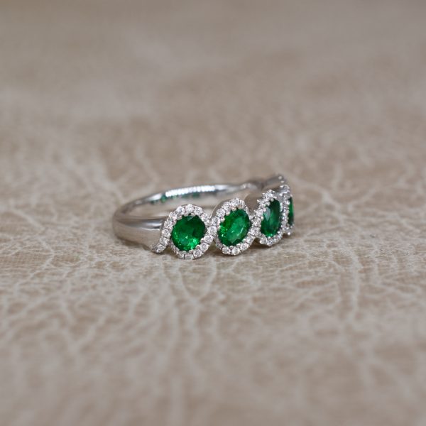Emerald & Diamond Wave Ring