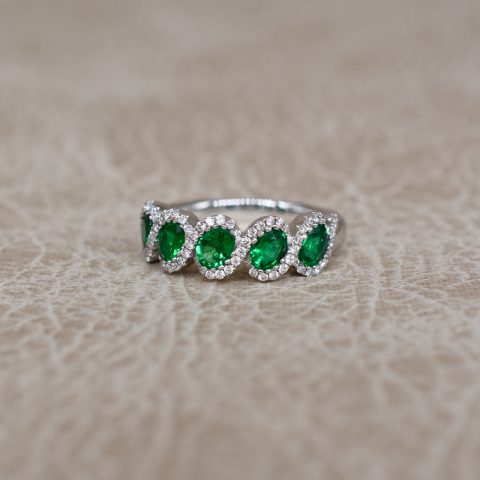Emerald & Diamond Wave Ring