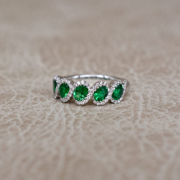 Emerald & Diamond Wave Ring