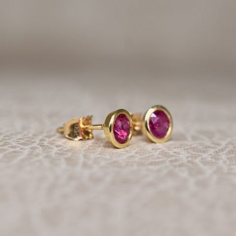 Ruby Rubover Stud Earrings