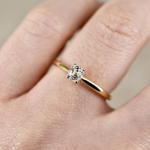 Remounted Old Mine 0.30ct Diamond Solitaire