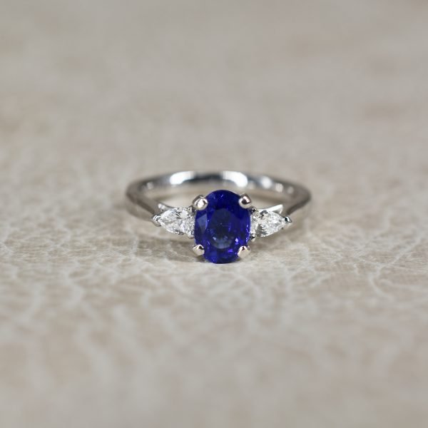 Sapphire & Pear Cut Diamond Trilogy