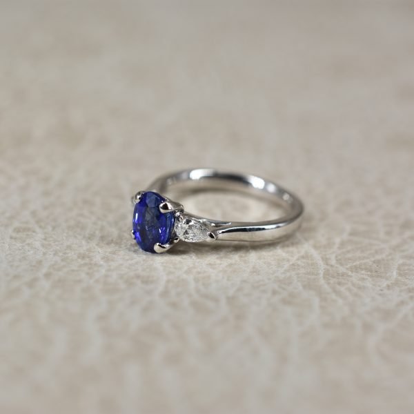 Sapphire & Pear Cut Diamond Trilogy