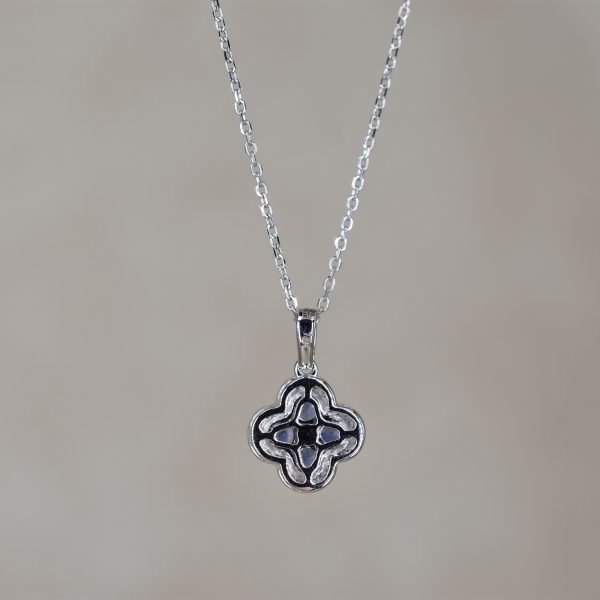 Sapphire & Diamond Clover Necklace