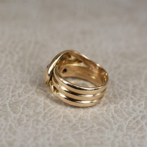 Antique Ruby & Sapphire Double Snake Ring
