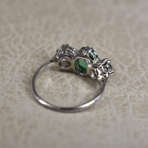 Antique Emerald & Diamond Trilogy Ring