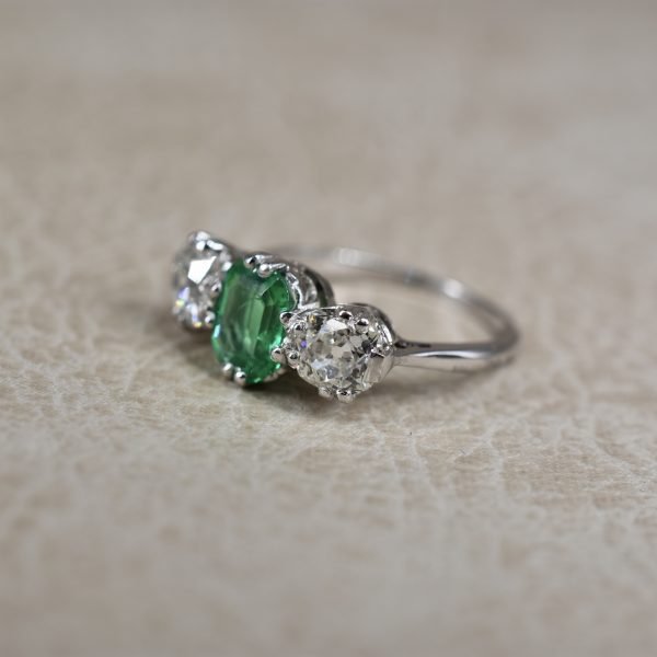 Antique Emerald & Diamond Trilogy Ring