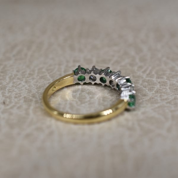 Emerald & Diamond Seven Stone Ring