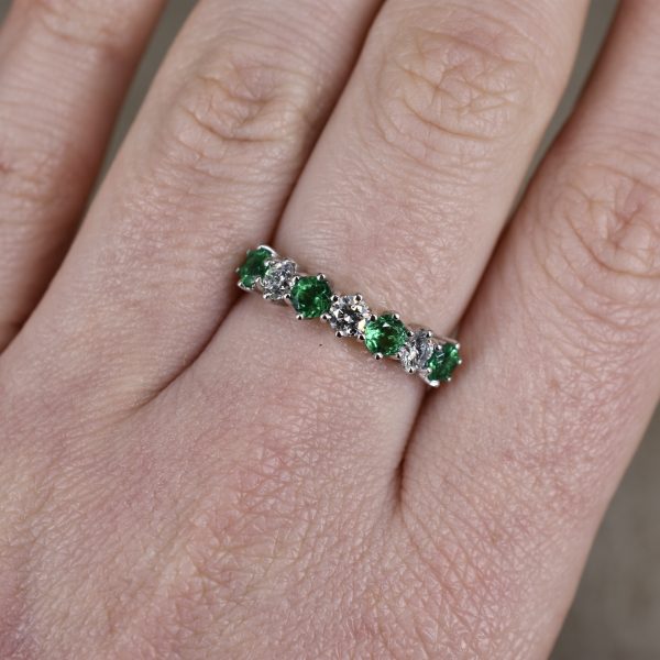 Emerald & Diamond Seven Stone Ring