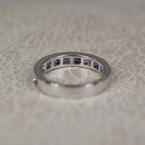 Sapphire & Diamond Half Eternity Ring