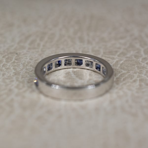 Sapphire & Diamond Half Eternity Ring
