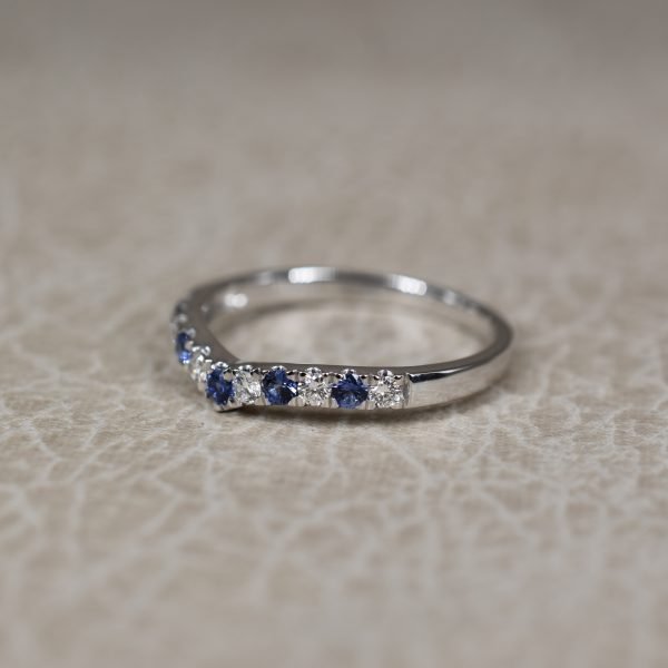 Sapphire & Diamond Wishbone Ring