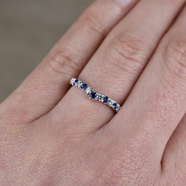 Sapphire & Diamond Wishbone Ring