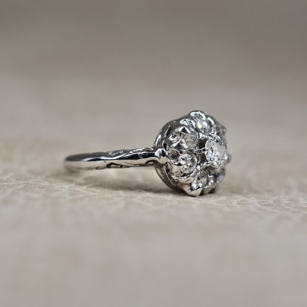 Antique Old Mine Diamond Cluster Ring
