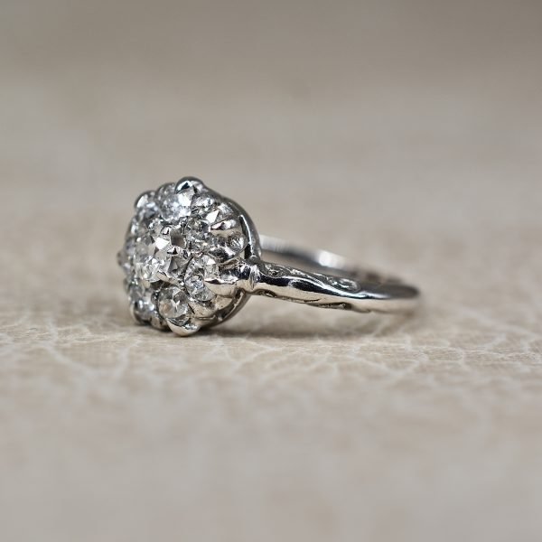 Antique Old Mine Diamond Cluster Ring