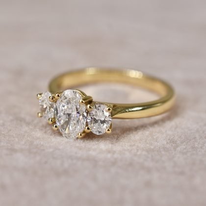 Oval 1.10ct Diamond Trilogy Ring