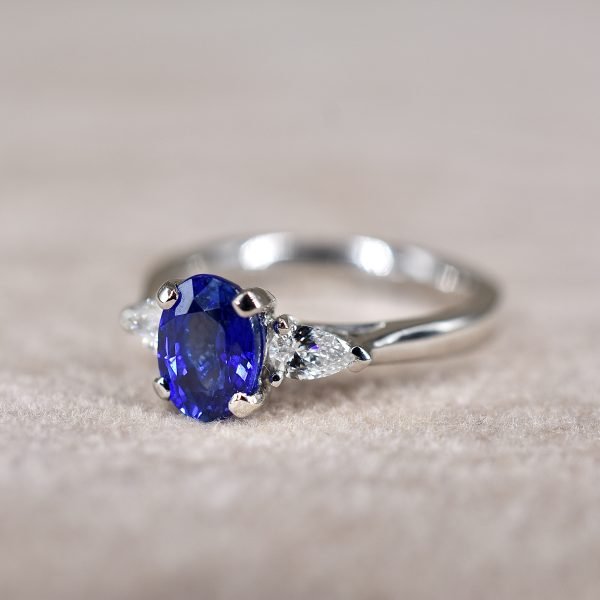 Sapphire & Pear Cut Diamond Trilogy
